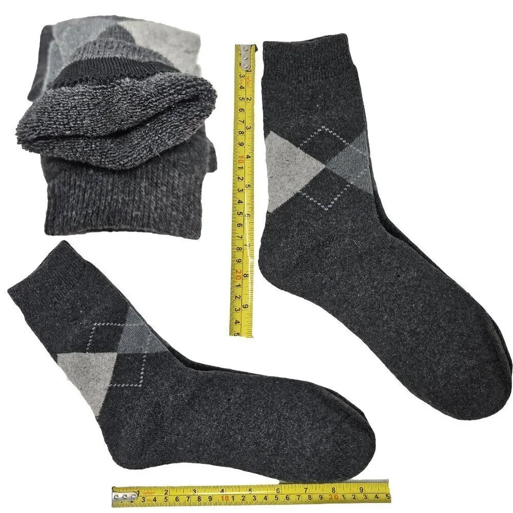 Men Wool Socks 10-13  Lamb Wool Warm Winter Crew Socks Foxes Print 12-PACK, NWT - Picture 2 of 4